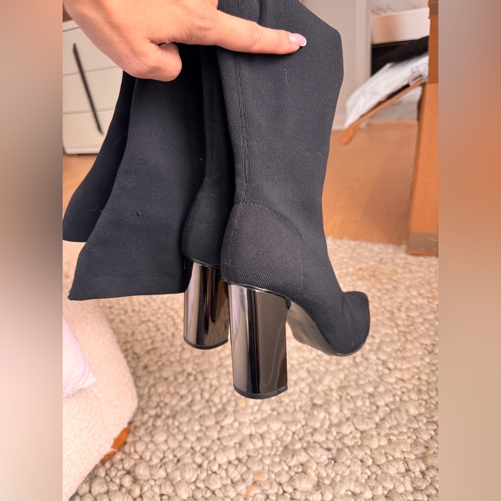 ZARA Sock boots mirrored heel